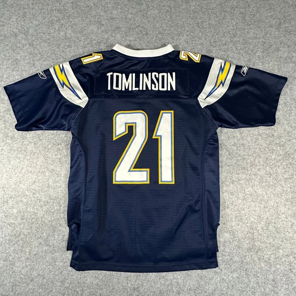 Reebok NFL Chargers Jersey Youth Large Navy LaDainian Tomlinson 21 Stitched